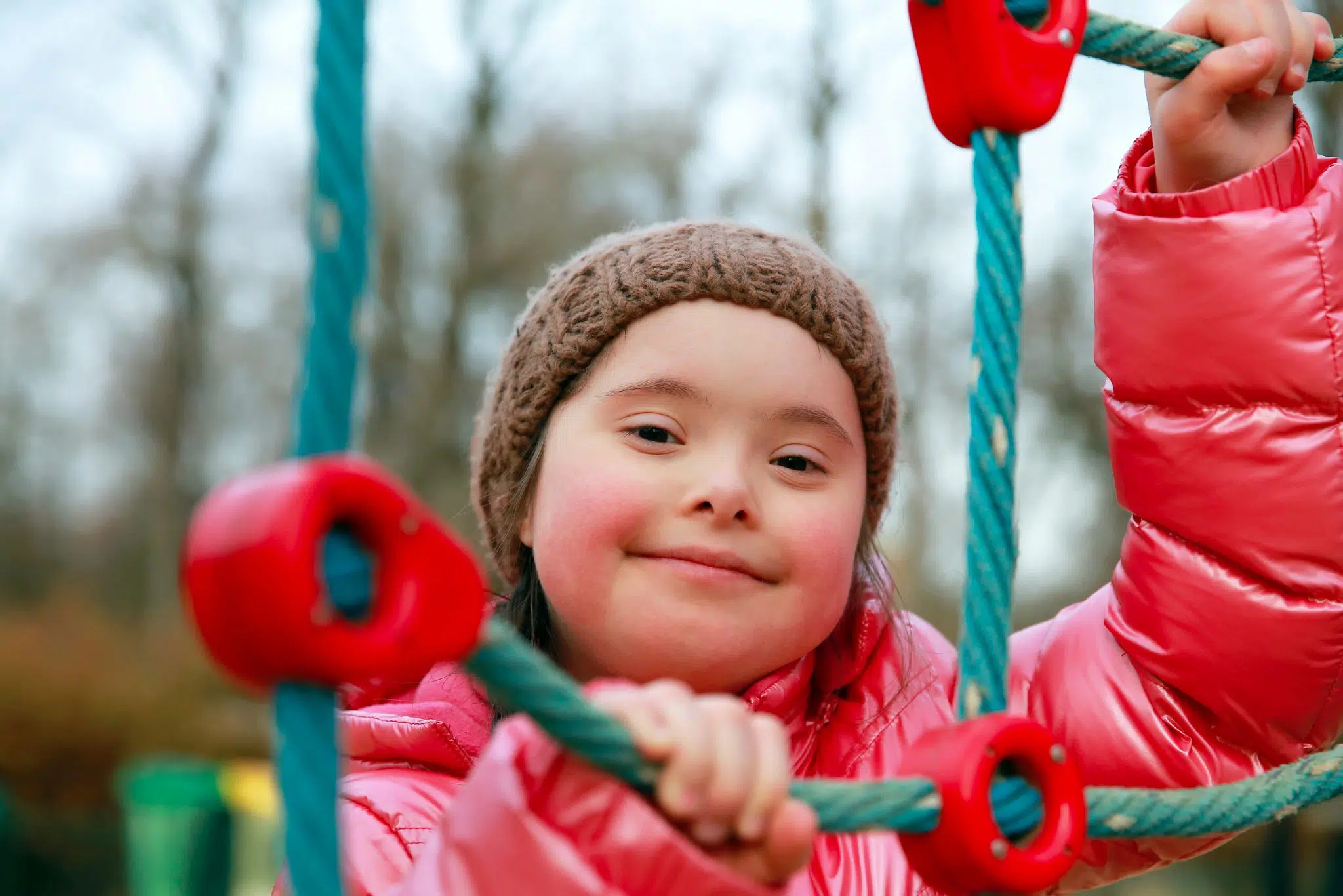 A toddler playing on the playground